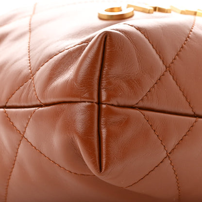 Chanel Shiny Calfskin Quilted Mini Chanel 22 Light Brown 9 of 11