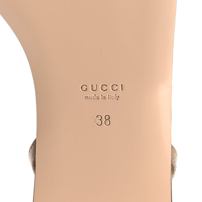 Gucci Lifford Calfskin GG Marmont Ankle Wrap Flat Sandals 38 Mud 8 of 9