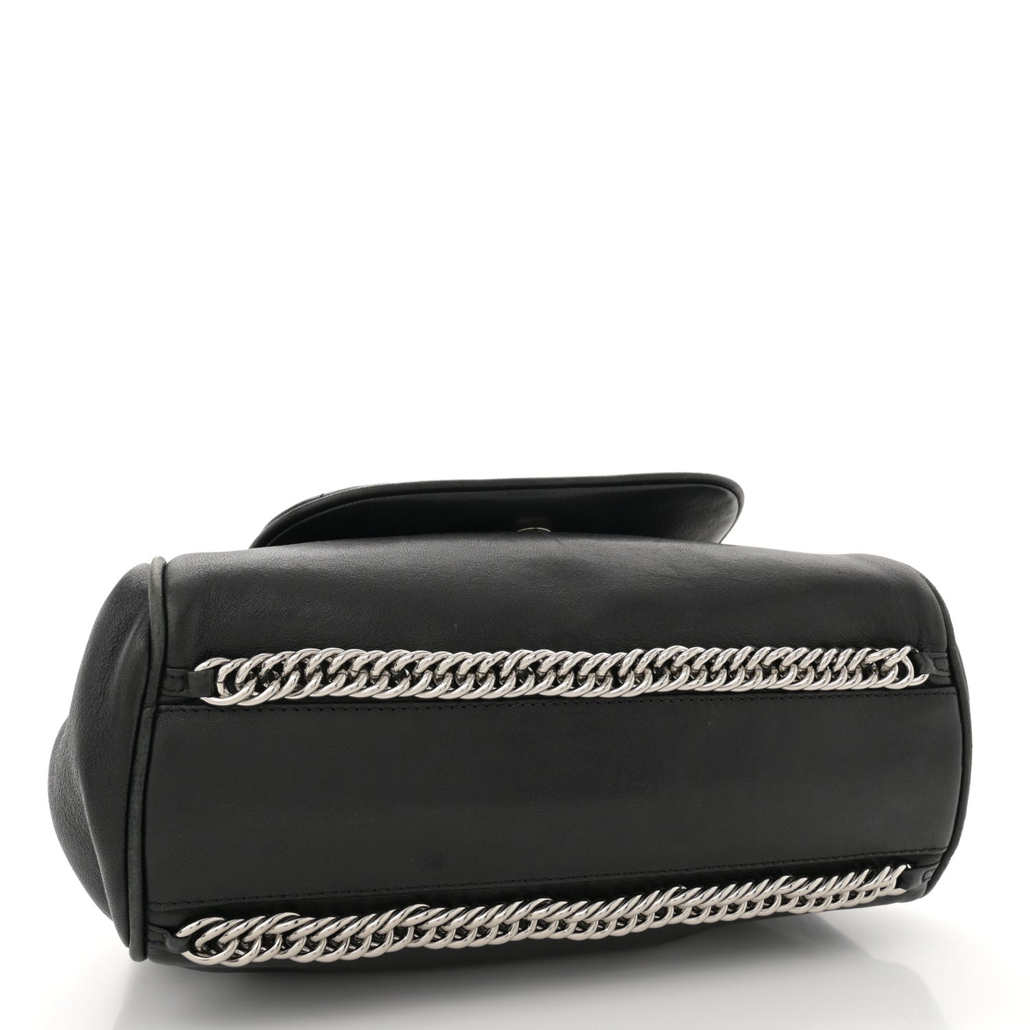 Washed Lambskin Quilted Bijoux Chain Accordion Flap Black