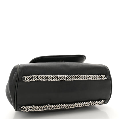 Chanel Washed Lambskin Quilted Bijoux Chain Accordion Flap Black 4 of 12