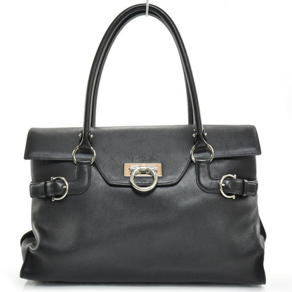 FASHIONPHILE SALVATOREFERRAGAMOLeatherVirnaSatchelBlack 1 of 9