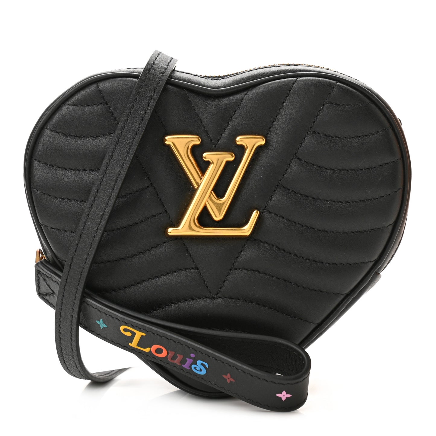 Calfskin New Wave Heart Bag Black