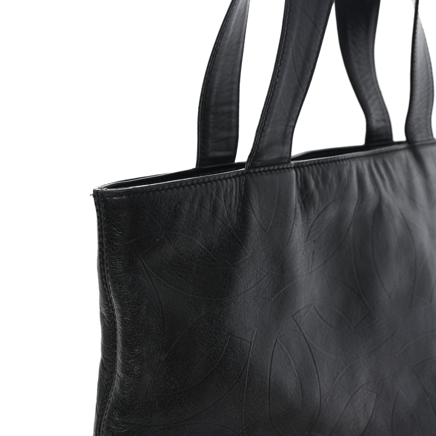 Lambskin CC Embossed Tote Black