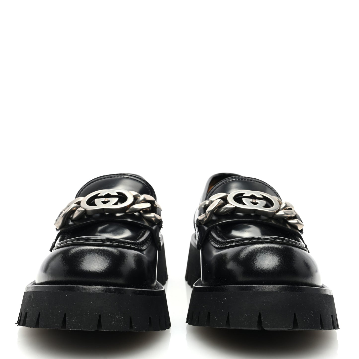 Cordovan Lux Womens Jeanne Platform Lug Sole 30/45mm Loafers 38 Black