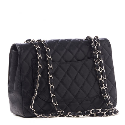 Chanel Caviar Quilted Jumbo Single Flap Black 3 of 10