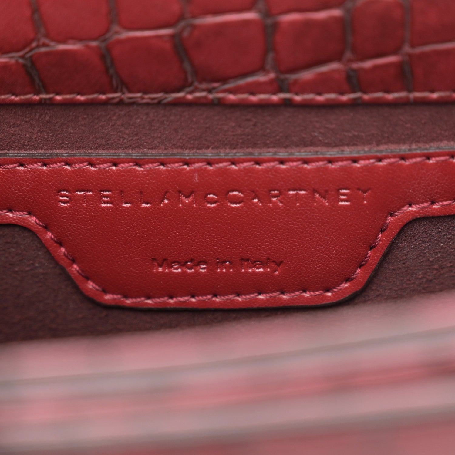 Stella McCartney Embossed Crocodile Effect Medium Falabella Box Shoulder Bag Red 6 of 11