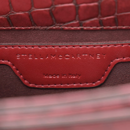 Stella McCartney Embossed Crocodile Effect Medium Falabella Box Shoulder Bag Red 6 of 11