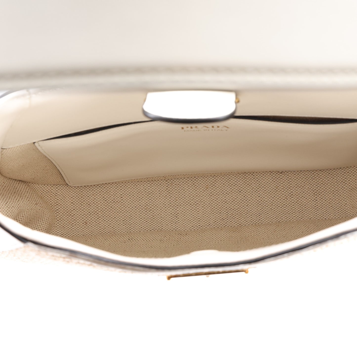 Paglia Spazzolato Shoulder Bag Naturale White