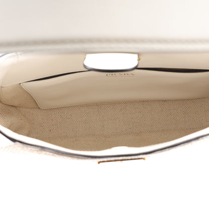 Prada Paglia Spazzolato Shoulder Bag Naturale White 5 of 10