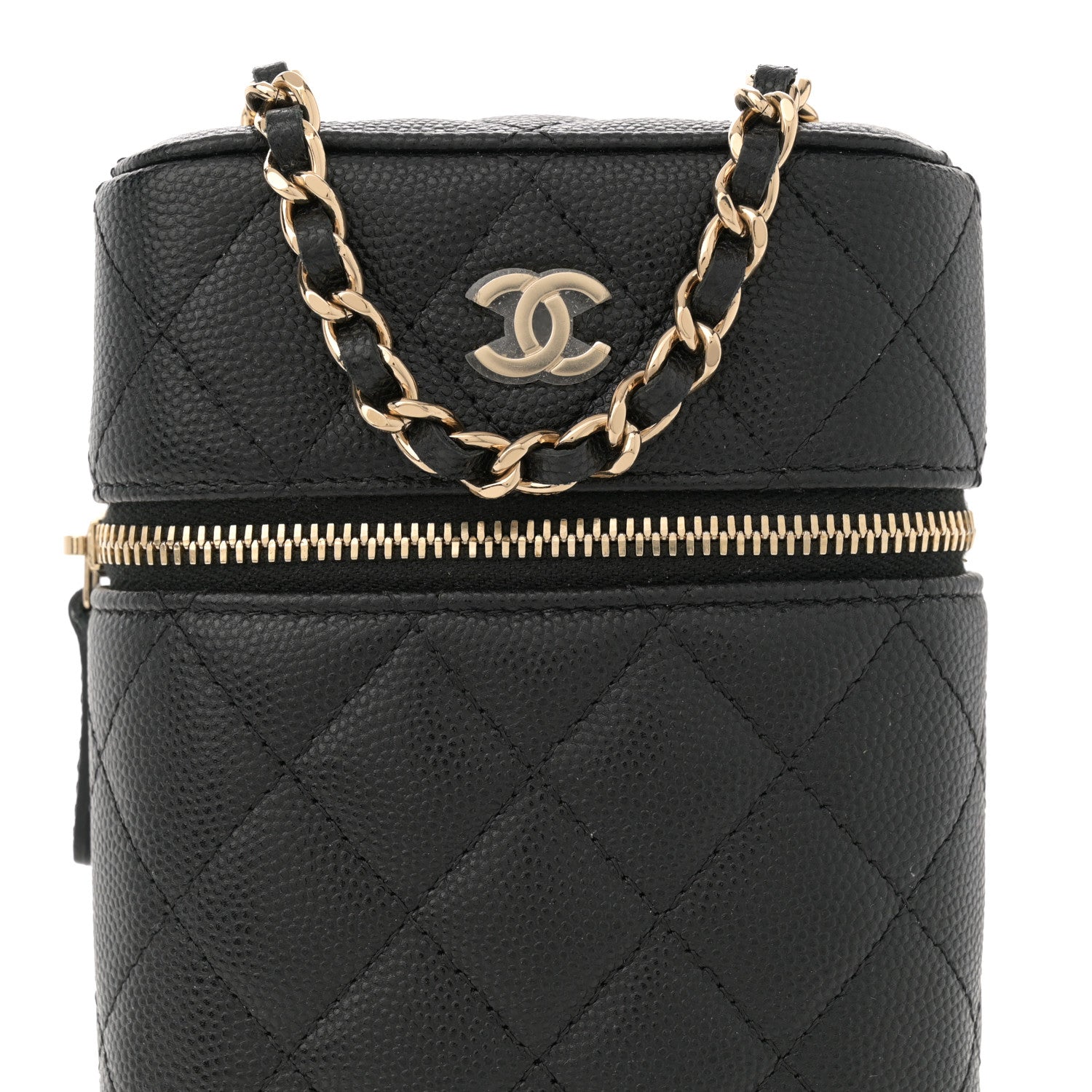 Chanel Caviar Quilted Phone Holder With Chain Black 8 of 11