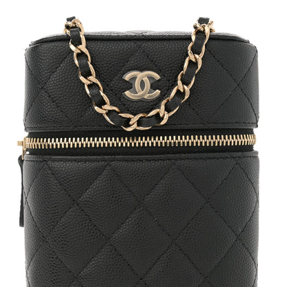 Chanel Caviar Quilted Phone Holder With Chain Black 8 of 11