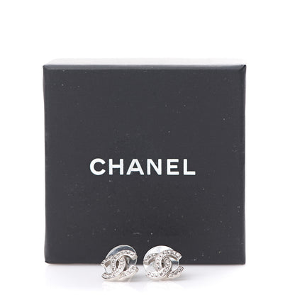 Chanel Crystal CC Earrings Silver 5 of 5