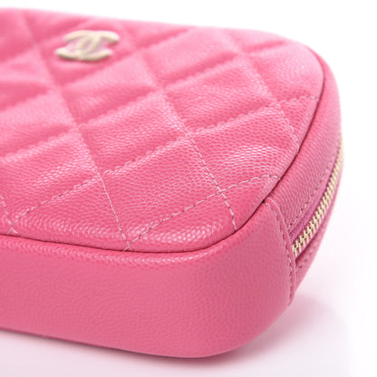 Chanel Caviar Quilted Small Curvy Pouch Cosmetic Case Pink 9 of 10