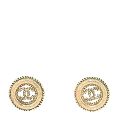 Chanel CC Round Rope Earrings Gold 1 of 4