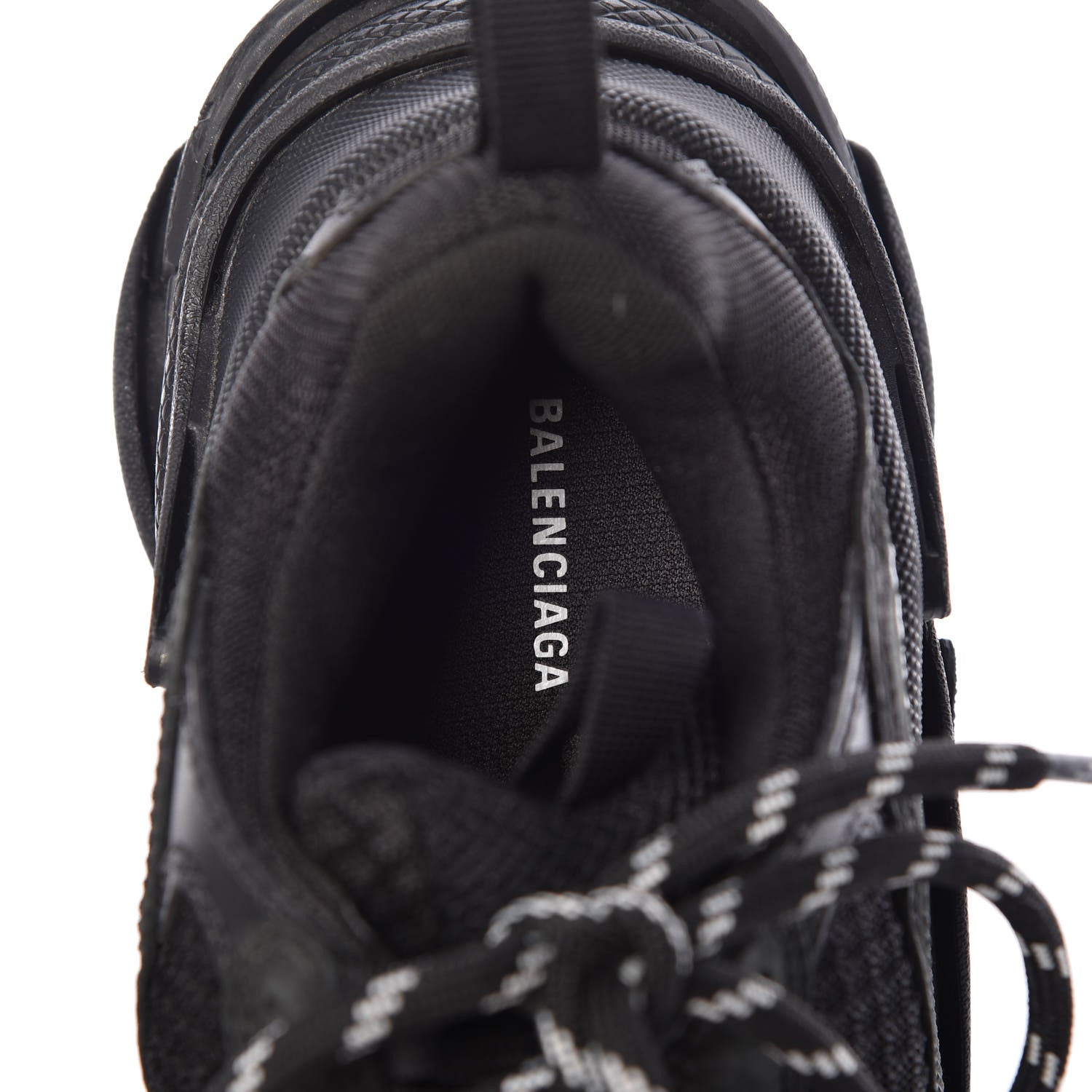 Balenciaga Fabric Mesh Womens Triple S Sneakers 35 Black 8 of 9