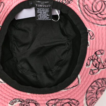 Chanel Cotton Heart Print Bucket Hat S Rose 6 of 7