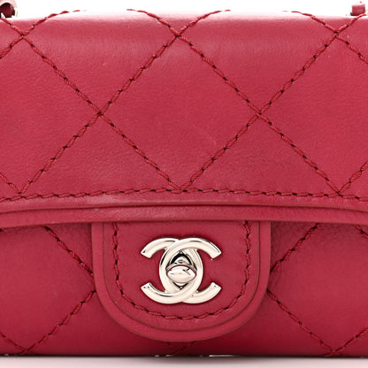 Chanel Calfskin Stitched Clutch Flap Red 8 of 11
