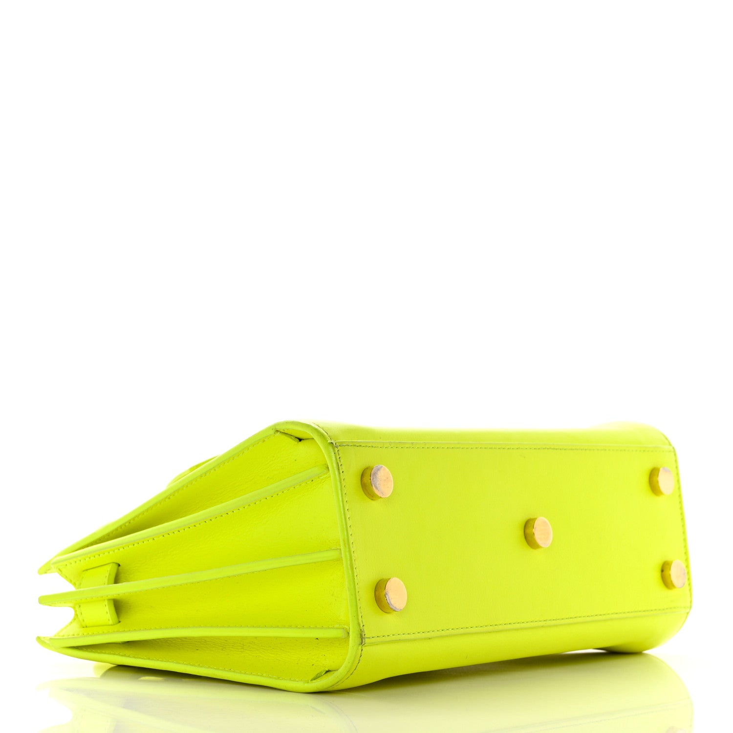 Saint Laurent Calfskin Nano Sac De Jour Neon Yellow 4 of 22