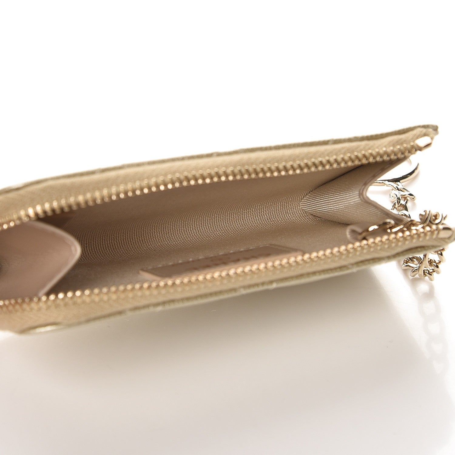 Chanel Metallic Caviar Quilted Key Holder Case Light Gold 5 of 7
