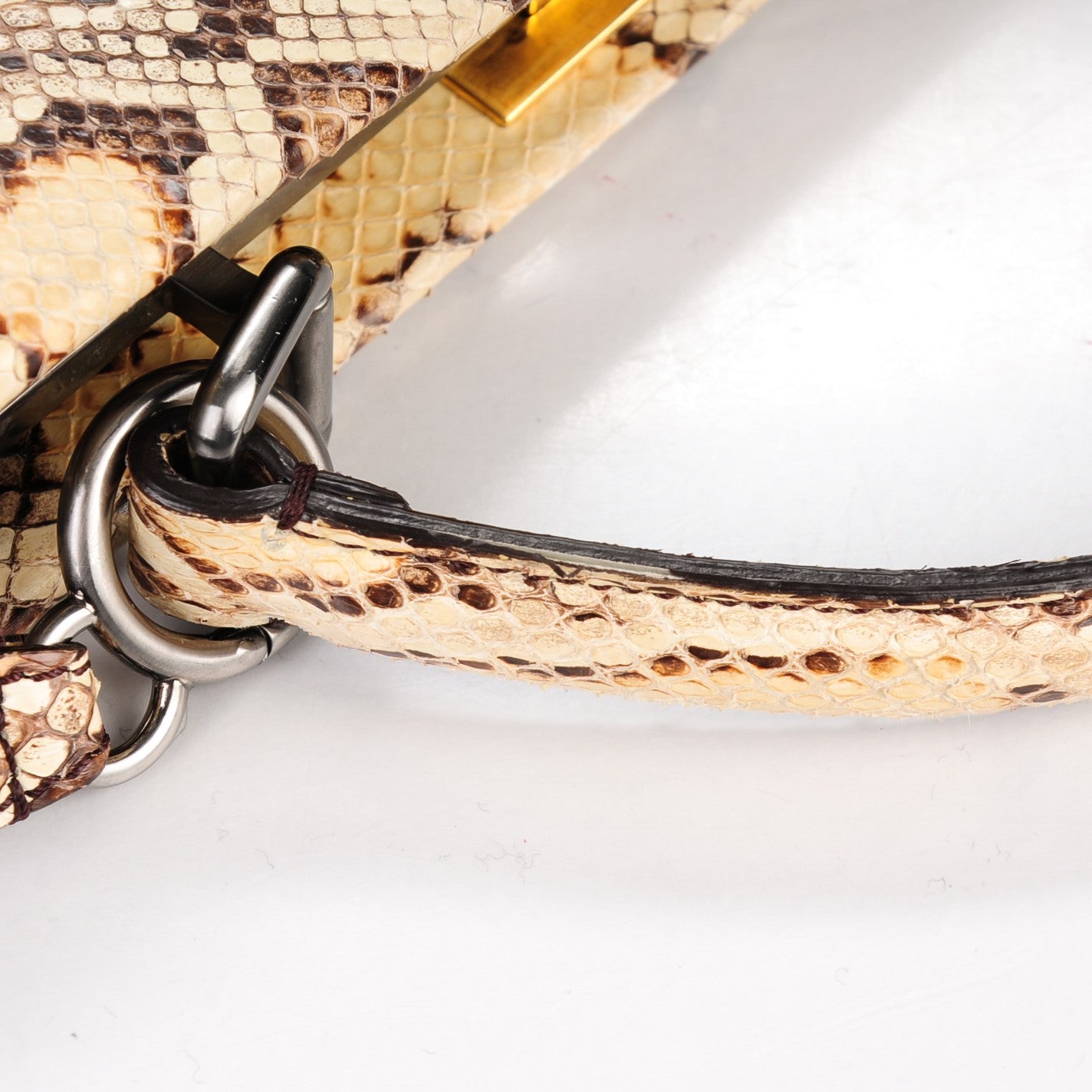 Python Medium Peekaboo Iconic Satchel Tan