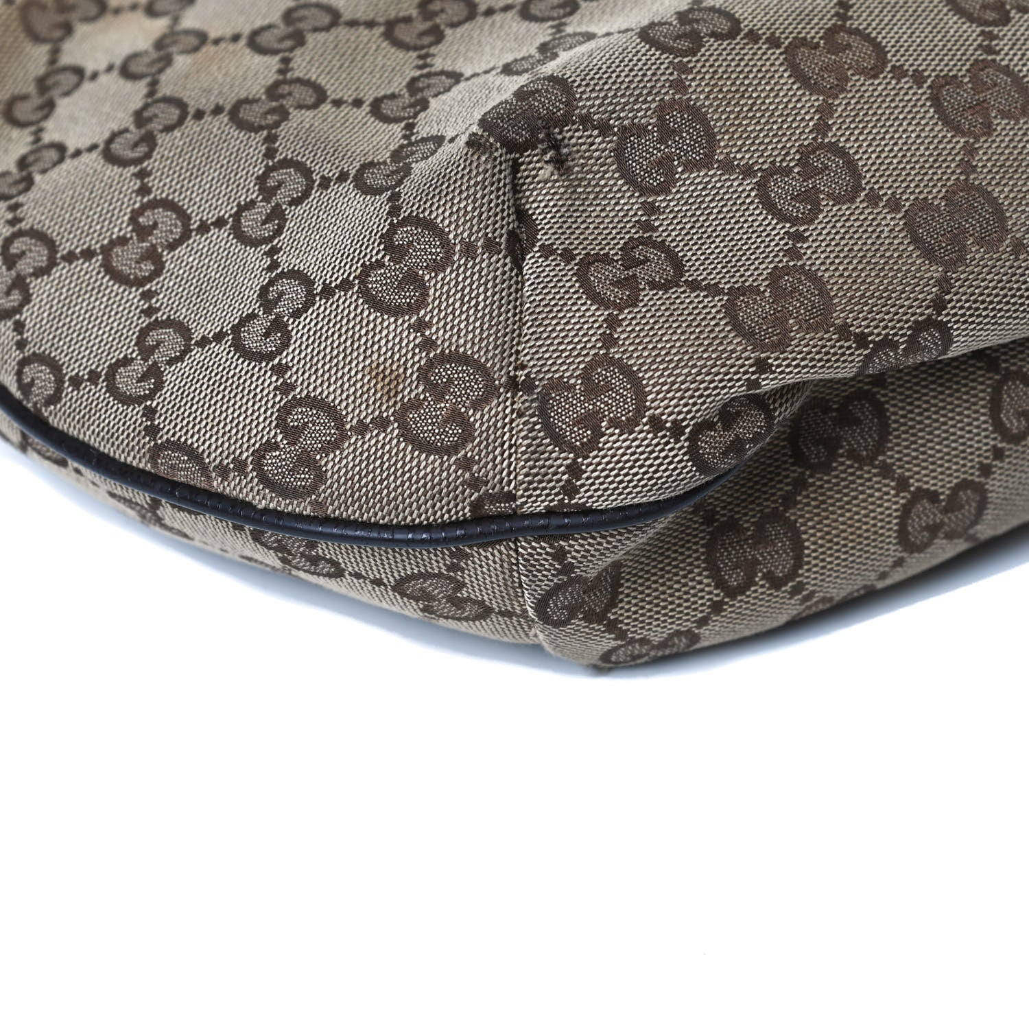 Gucci Monogram Web Medium Half Moon Hobo Dark Brown 15 of 20