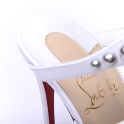 Christian Louboutin Kid Amazoubille 120 Studded Gladiator Sandals 37.5 Latte Silver 15 of 18