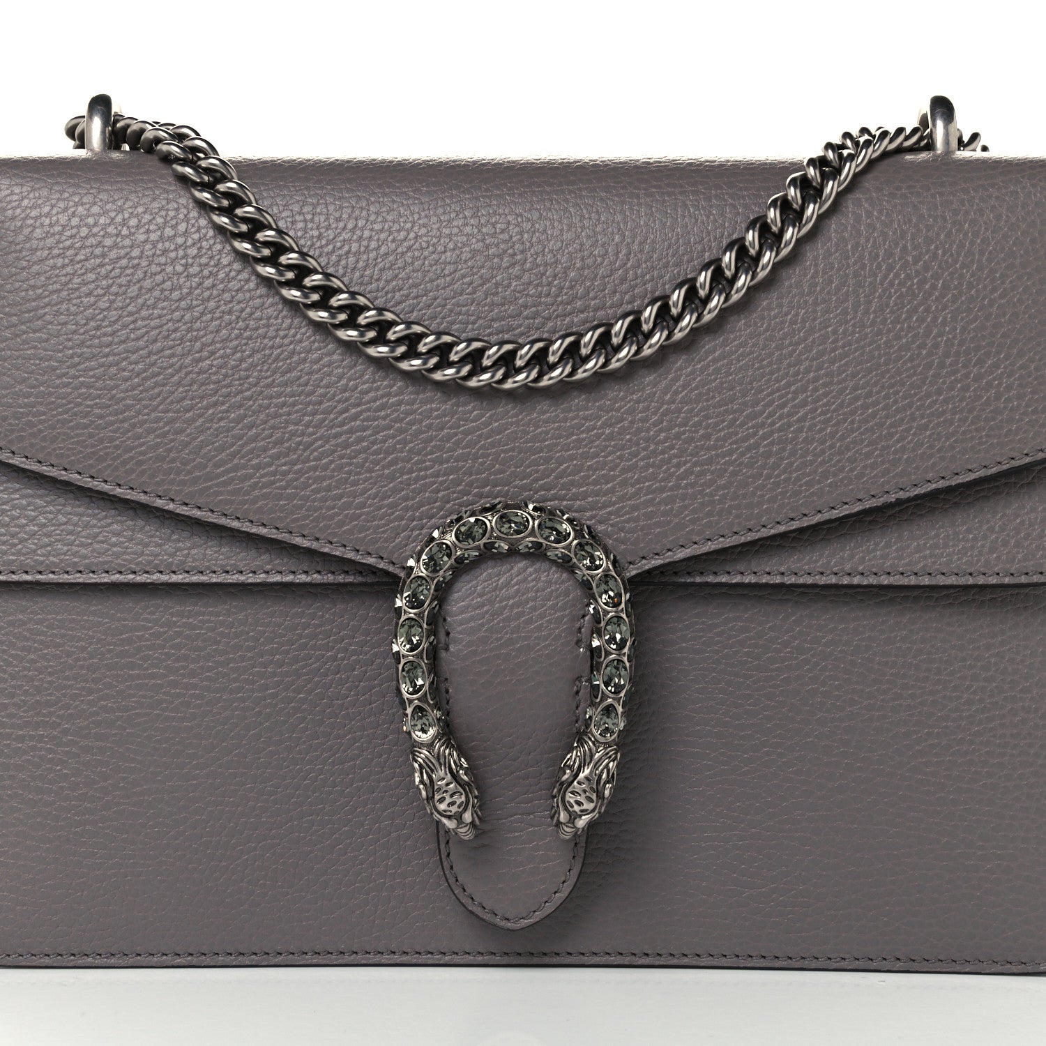 Gucci Dollar Calfskin Crystal Medium Dionysus Shoulder Bag Dusty Grey Black Diamond 10 of 12