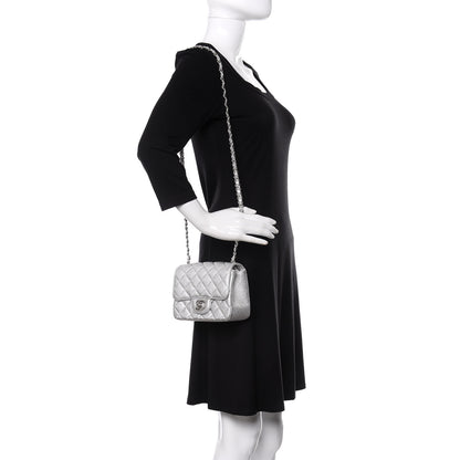 Chanel Metallic Lambskin Quilted Mini Square Flap Silver 2 of 11