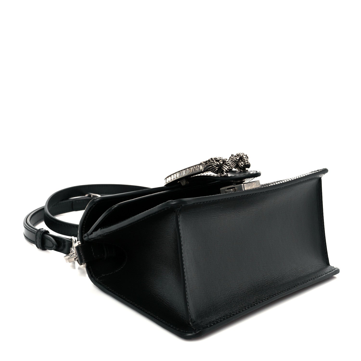 Gucci Satin Crystal GG Monogram Mini Dionysus Top Handle Bag Black 4 of 12