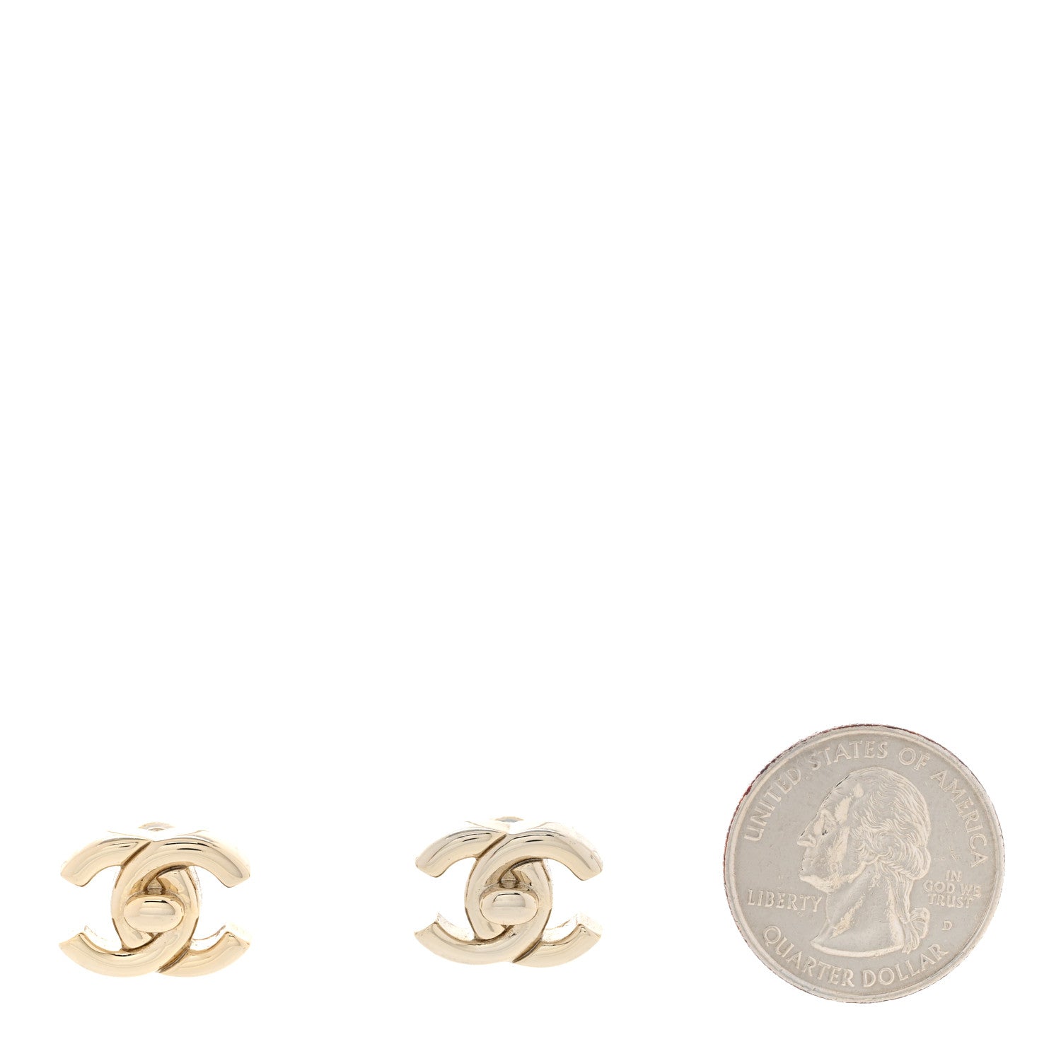 Chanel Metal CC Turnlock Earrings Gold 2 of 5