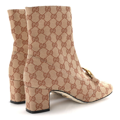Gucci Monogram Malaga Kid GG Victoire 55mm Ankle Boots 39 Beige Ruggine Rust 5 of 9