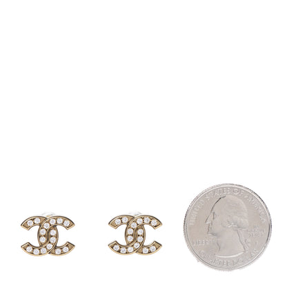 Chanel Crystal CC Earrings Gold 2 of 5