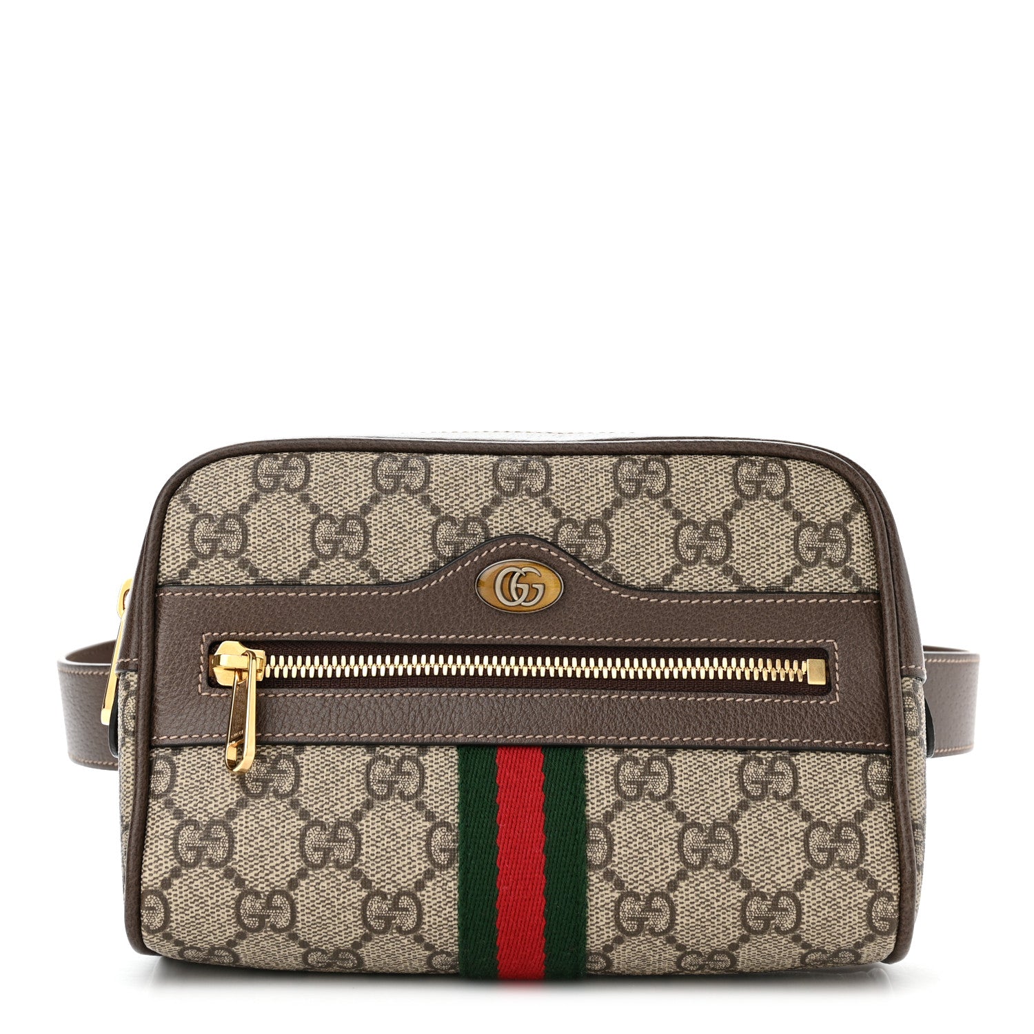 Gucci GG Supreme Monogram Web Small Ophidia Belt Bag 85 34 Dark Brown 1 of 10