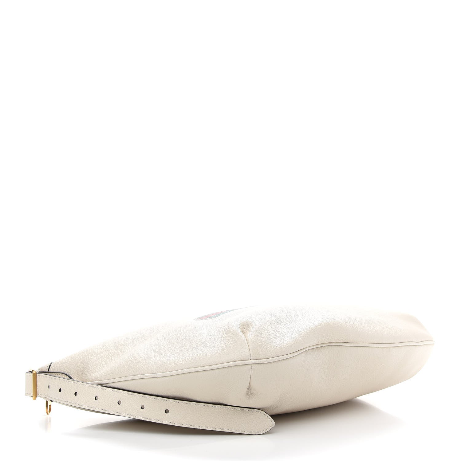 Gucci Grained Calfskin Logo Half Moon Hobo White 4 of 9