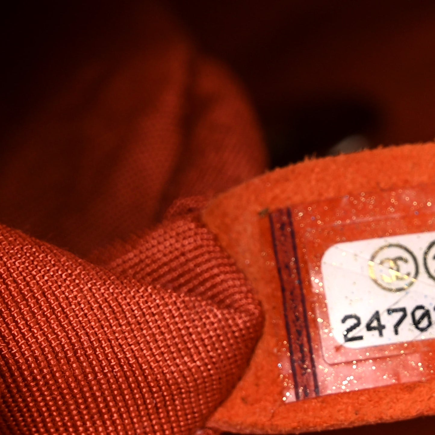 Calfskin Chevron Quilted Mini Statement Flap Dark Orange