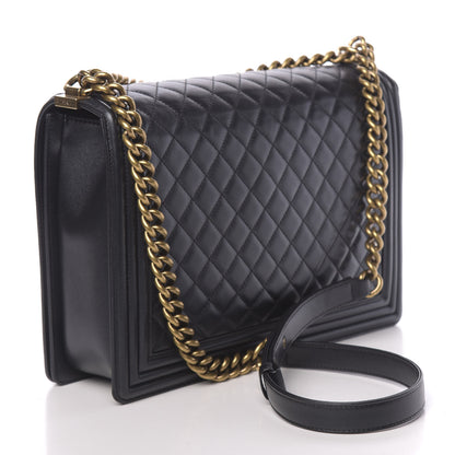 Chanel Metallic Lambskin Quilted Large Boy Flap Black 3 of 13