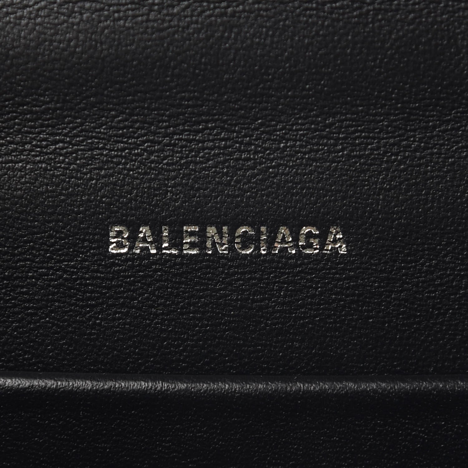 Balenciaga Shiny Calfskin Monochrome Crocodile Embossed Hourglass Chain Bag XS Black 6 of 10