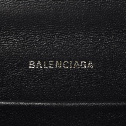 Balenciaga Shiny Calfskin Monochrome Crocodile Embossed Hourglass Chain Bag XS Black 6 of 10