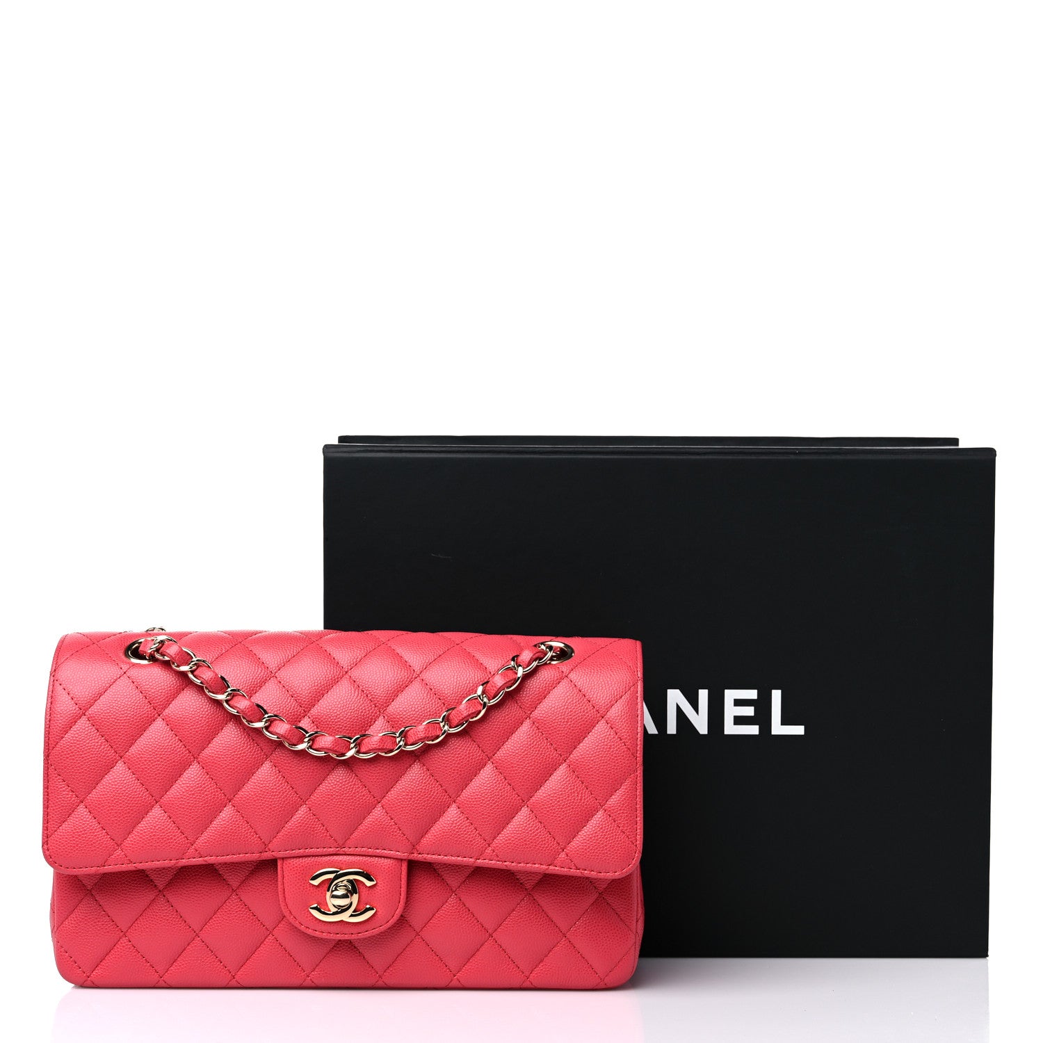 Chanel Caviar Quilted Medium Double Flap Pink 10 of 10