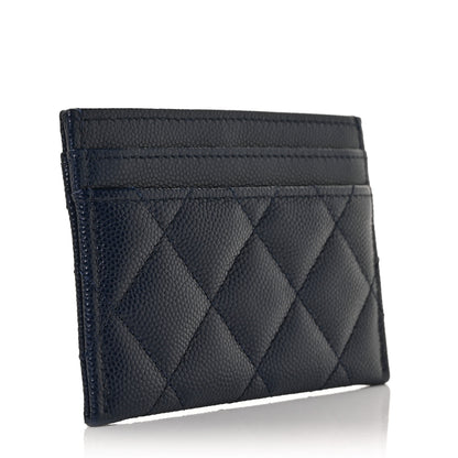 Chanel Caviar Quilted Crystal Card Holder Navy 3 of 11