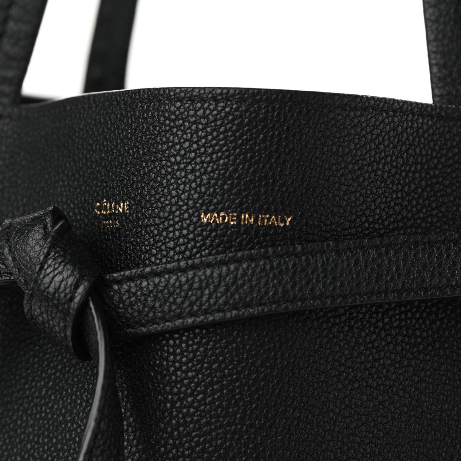 Celine Soft Grained Calfskin Medium Belt Cabas Phantom Black 10 of 10