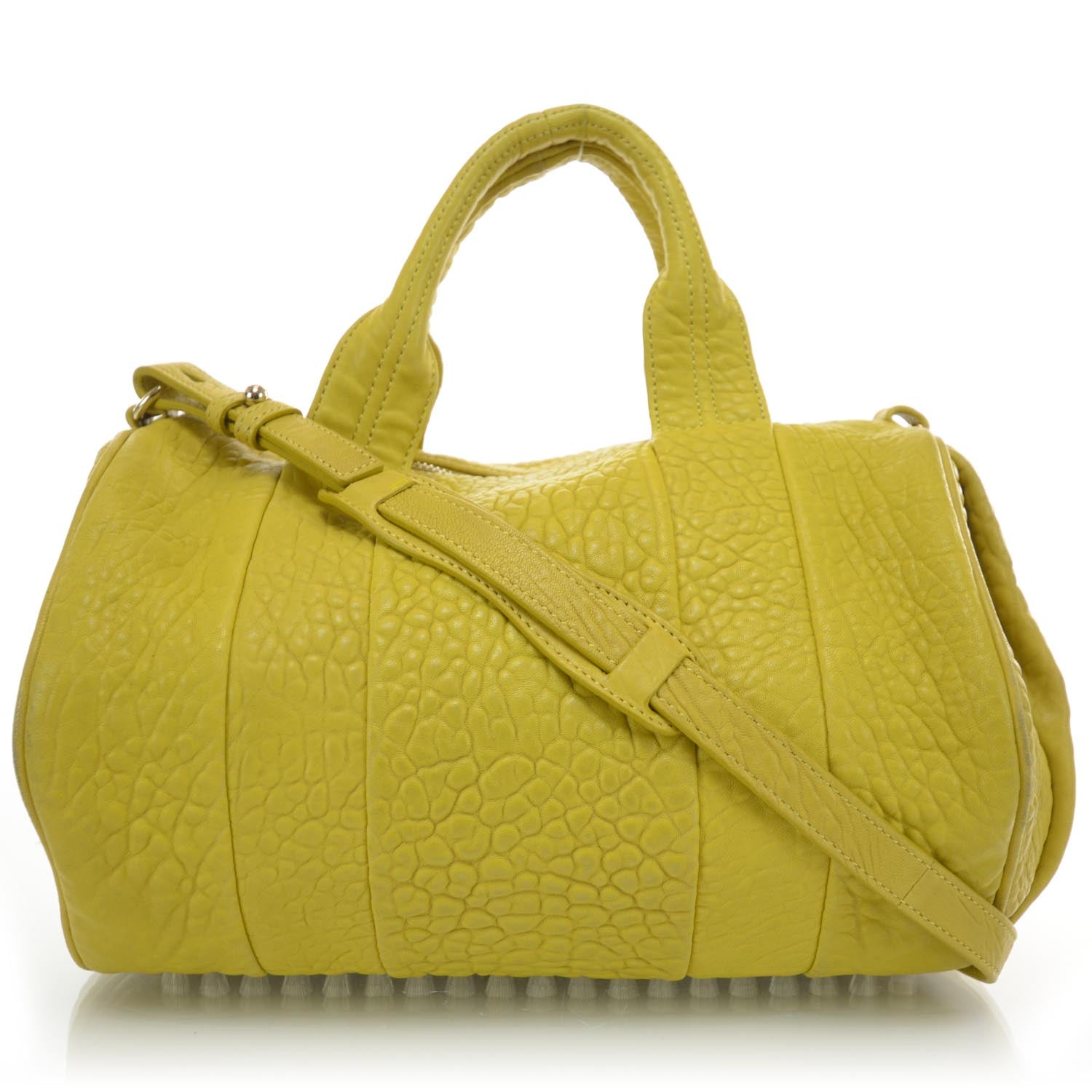 Alexander Wang Leather Rocco Satchel Citrus 1 of 6