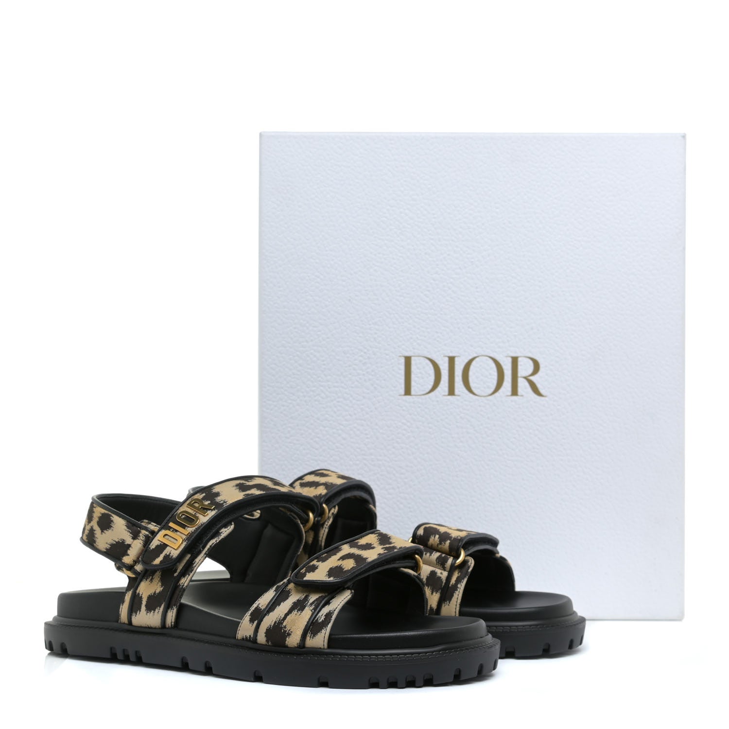 Christian Dior Technical Fabric Mizza Print DiorAct Sandals 41.5 Beige Multicolor 11 of 11