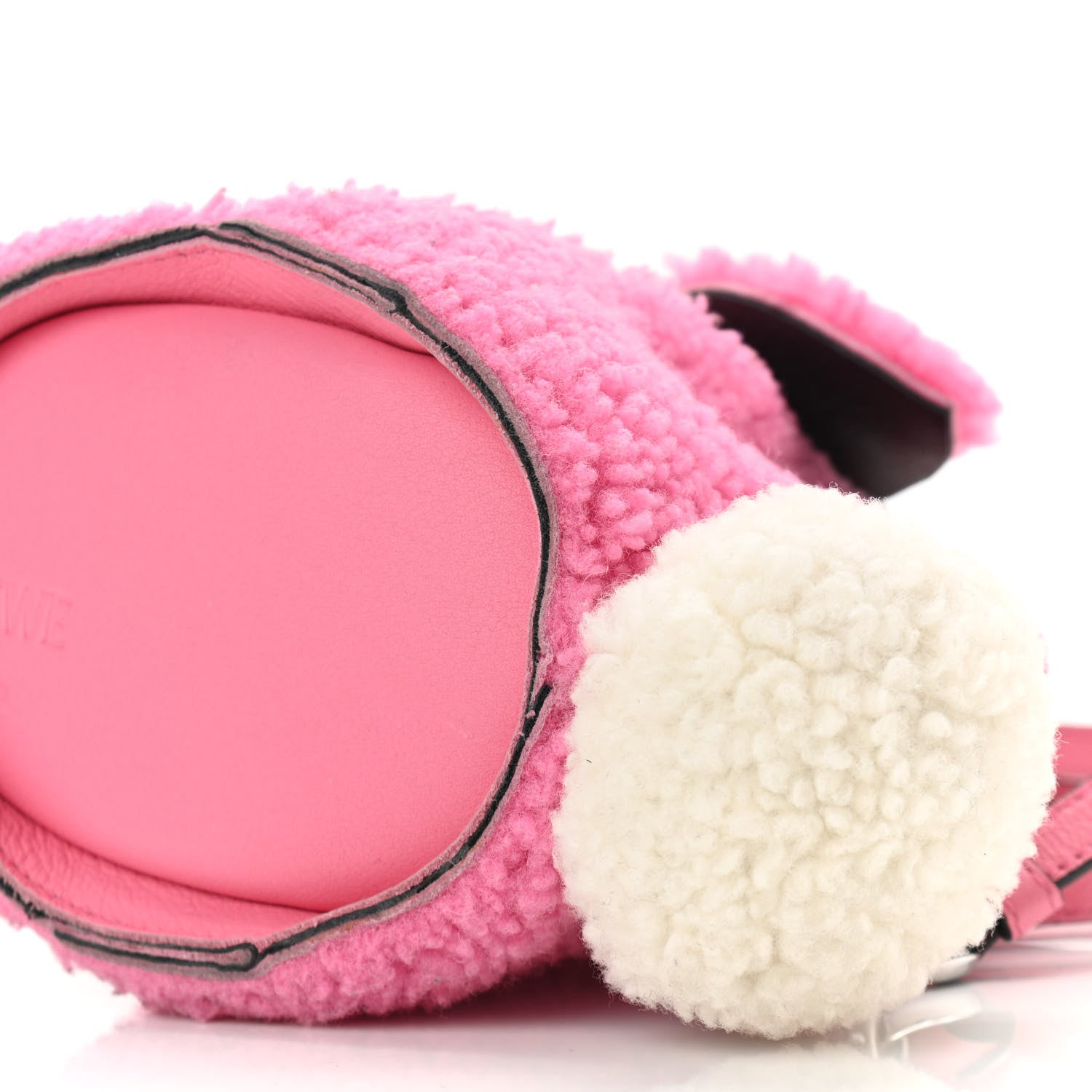 Loewe Shearling Mini Bunny Crossbody Bag Dark Pink 9 of 10