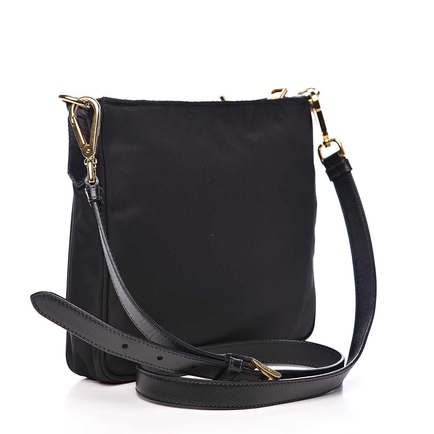 Prada Tessuto Nylon Saffiano Crossbody Bag Black 3 of 9