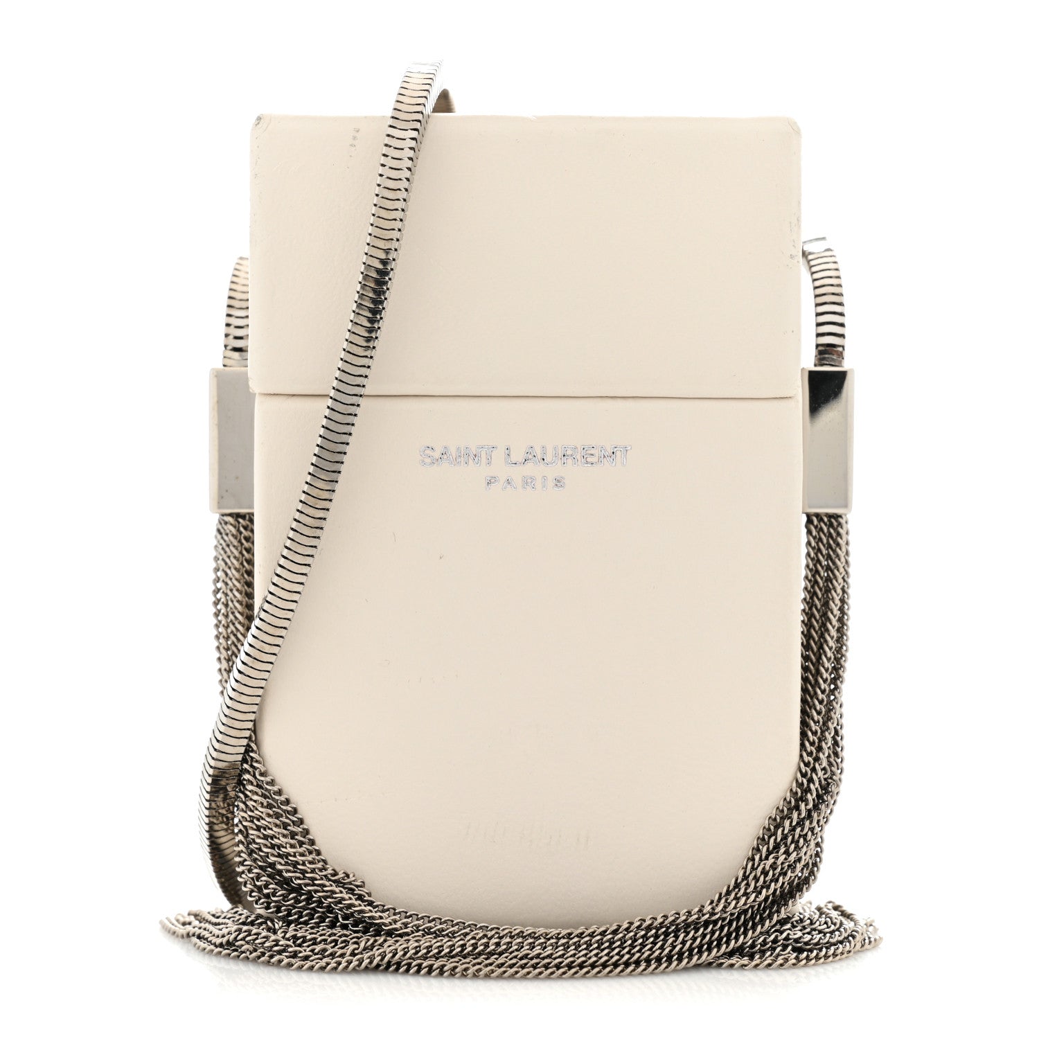 Saint Laurent Lambskin Smoking Box Crossbody White 1 of 10
