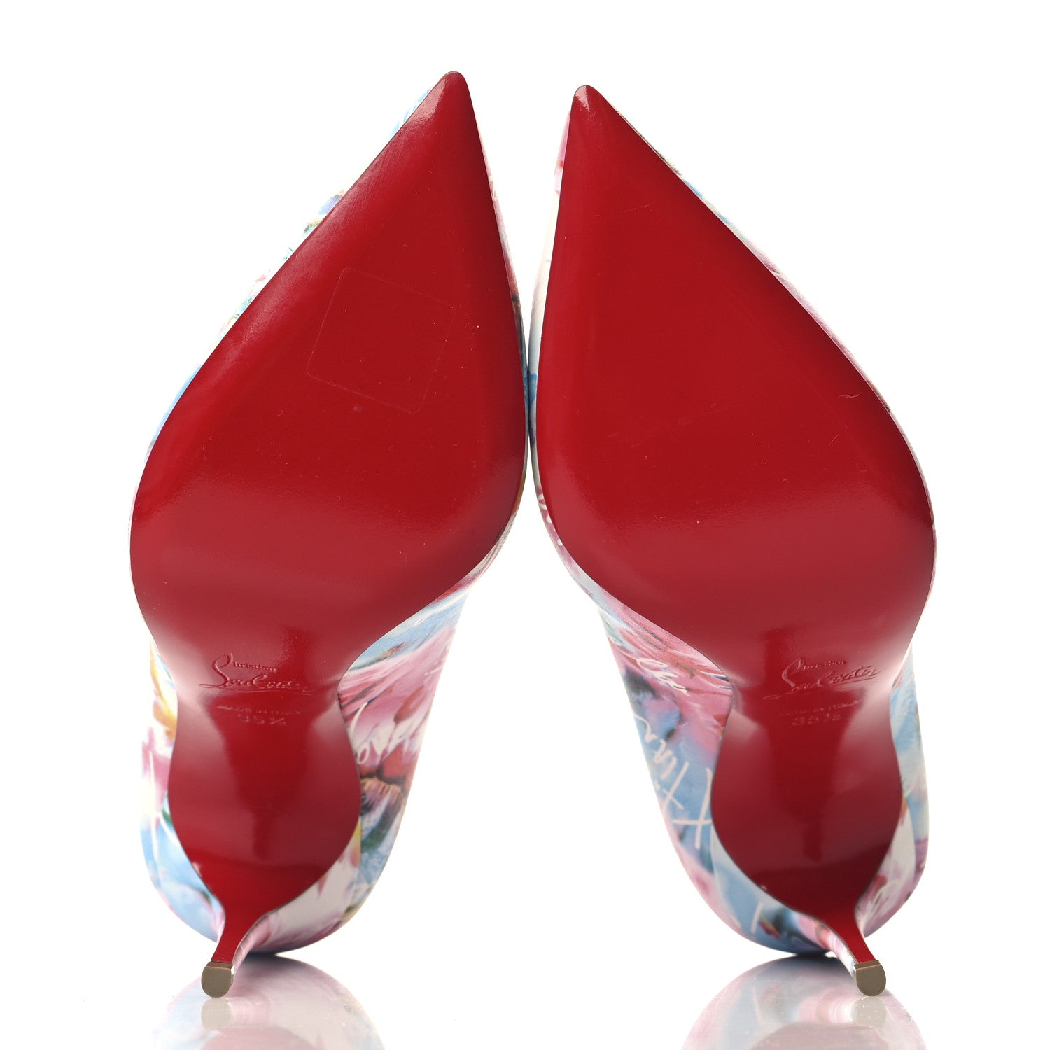 Christian Louboutin Calfskin Hot Chick 100 Pumps 35.5 White Multicolor 6 of 8