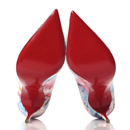 Christian Louboutin Calfskin Hot Chick 100 Pumps 35.5 White Multicolor 6 of 8