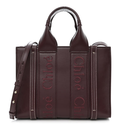Chloe Calfskin Small Woody Tote Deep Violine 1 of 10