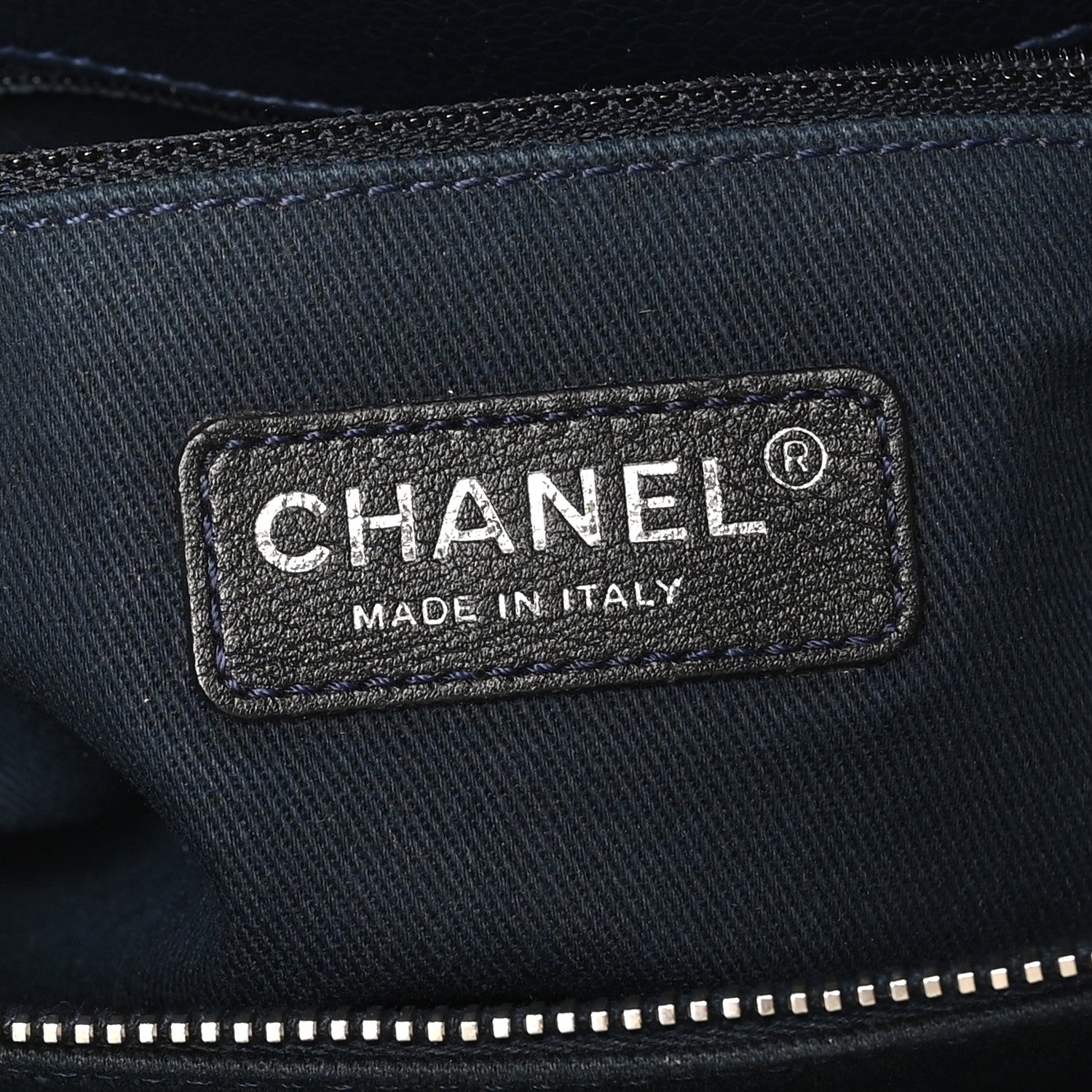 Chanel Caviar Quilted Timeless CC Soft Tote Navy Blue 6 of 10